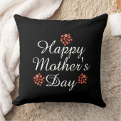 モダンシンプル文字ハッピーマザーデイピーチフローラ クッション (ブランケット)