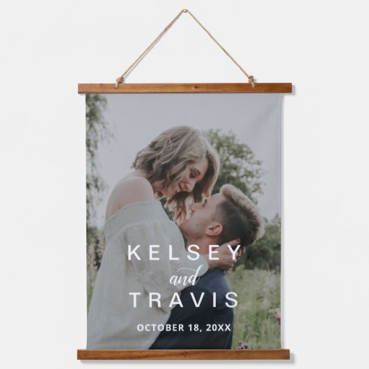 モダンシンプル新しい写真結婚の 吊り下げ型タペストリー (正面)