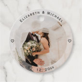 モダンシンプル新郎写真かわいい結婚の フェイバータグ (正面)