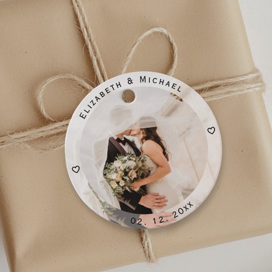 モダンシンプル新郎写真かわいい結婚の フェイバータグ