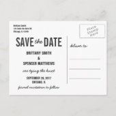 モダンシンプル日付の保存 案内ポストカード (裏面)