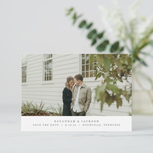 モダンシンプル日付カードの保存 セーブザデート (スタンド正面)