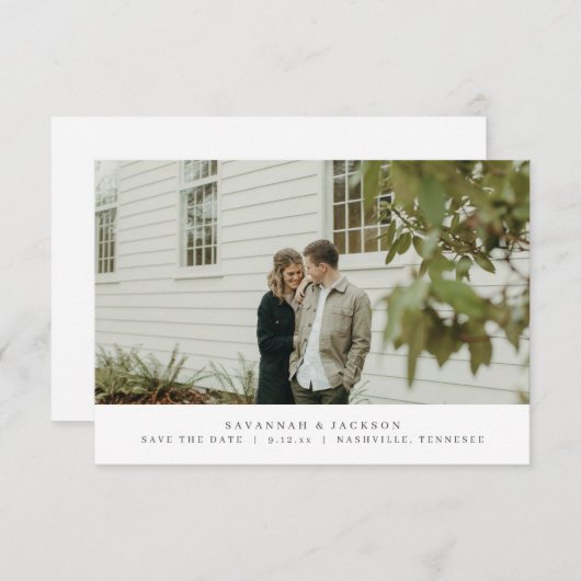 モダンシンプル日付カードの保存 セーブザデート (正面/裏面)