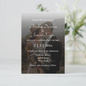 モダンシンプル書の消え結婚写真 招待状 (スタンド正面)