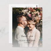 モダンシンプル書道の写真結婚さん ポストカード (正面/裏面)