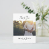 モダンシンプル書道の写真結婚さん ポストカード (スタンド正面)