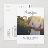 モダンシンプル書道の写真結婚さん ポストカード (正面/裏面)