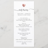 モダンシンプル書道バラ金ゴールドハート結婚の メニュー (正面)