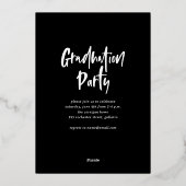 モダンシンプル書道写真卒業 箔招待状 (裏面)