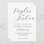 モダンシンプル書道結婚式招待状 招待状 (正面/裏面)