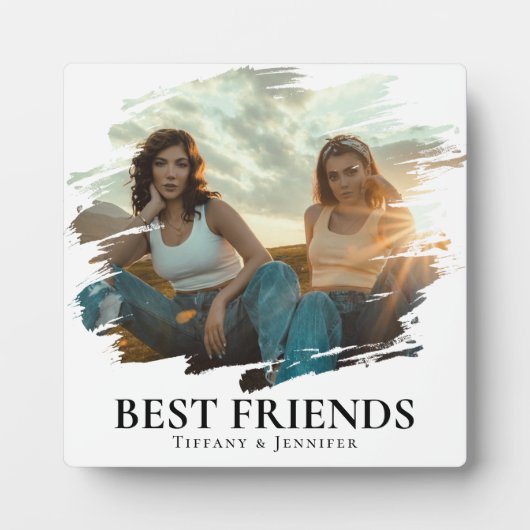 モダンシンプル最高の友達の写真と名前 フォトプラーク (正面)