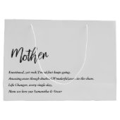 モダンシンプル最高の母刻まで美しい最高のギフト ラージペーパーバッグ (裏面)