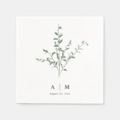 モダンシンプル枝植物学結婚の スタンダードカクテルナプキン (正面)