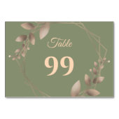 モダンシンプル植物セージエレガントグリーン金ゴールド テーブルナンバー (正面)