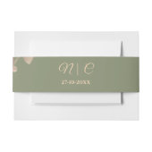 モダンシンプル植物セージエレガントグリーン金ゴールド 招待状ベリーバンド (正面例)