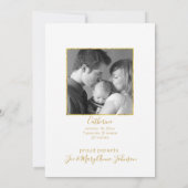 モダンシンプル水の色ベビーガール発表 招待状 (裏面)