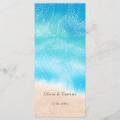 モダンシンプル水カラーサンディビーチ結婚式 メニュー (裏面)