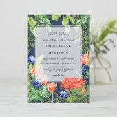 モダンシンプル水カラーネイビーブルームームシスル 招待状 (スタンド正面)