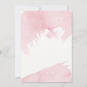 モダンシンプル水彩洗いピンクのブラシストローク 招待状 (裏面)