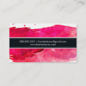 モダンシンプル水色スタイリッシュ赤 名刺 (裏面)