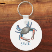 モダンシンプル海ブルーガニ海航海の岸 キーホルダー (正面)