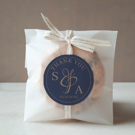 モダンシンプル海軍金ゴールド結婚式の引き出物 ラウンドシール