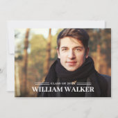 モダンシンプル海軍2 PHOTO卒業パーティー 招待状 (正面)