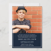 モダンシンプル海軍2 PHOTO卒業パーティー 招待状 (裏面)