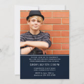 モダンシンプル海軍2 PHOTO卒業パーティー 招待状 (裏面)