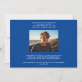 モダンシンプル深いブルーグラード 招待状 (裏面)