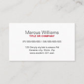 モダンシンプル深いred writer publisherエディタ 名刺 (裏面)