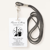 モダンシンプル清掃業務 バッジ (正面ランヤード)