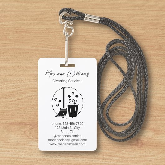 モダンシンプル清掃業務 バッジ