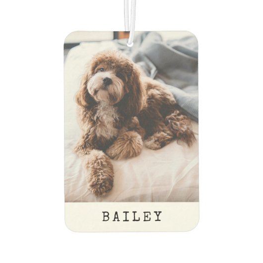 モダンシンプル犬の写真 カーエアーフレッシュナー (裏面)