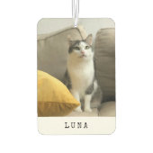 モダンシンプル猫の写真 カーエアーフレッシュナー (裏面)