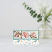 モダンシンプル生まれたばかりの写真3枚 名刺 (スタンド正面)