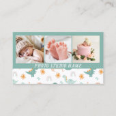 モダンシンプル生まれたばかりの写真3枚 名刺 (正面)