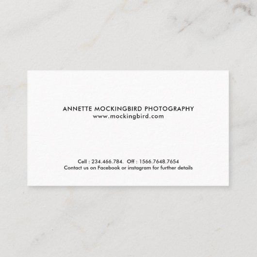 モダンシンプル生まれたばかりの写真 名刺 (裏面)