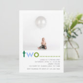 モダンシンプル男の子@nd誕生日パーティーの招待 招待状 (スタンド正面)