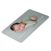 モダンシンプル男の赤ちゃん名フォト誕生 マグネット (左側)