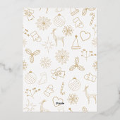 モダンシンプル白と金ゴールドエレガントクリスマスパーティー 箔招待状 (裏面)