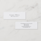 モダンシンプル白スキニーのメイクアップアーティストスタイリスト スキニー名刺 (正面/裏面)