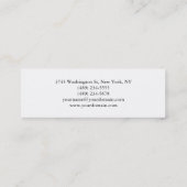 モダンシンプル白スキニーのメイクアップアーティストスタイリスト スキニー名刺 (裏面)