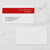 モダンシンプル白ストライプ赤ビジネスカード 名刺 (正面/裏面)