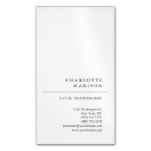 モダンシンプル白トレンディーミニマリスト マグネット名刺 (正面縦)