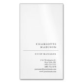 モダンシンプル白トレンディーミニマリスト マグネット名刺 (正面縦)