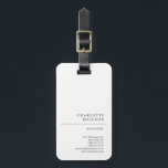 モダンシンプル白トレンディーミニマリスト ラゲッジタグ<br><div class="desc">このテンプレートは全カスタマイズてのプロフェッショナルの職業に合わせることができる。</div>