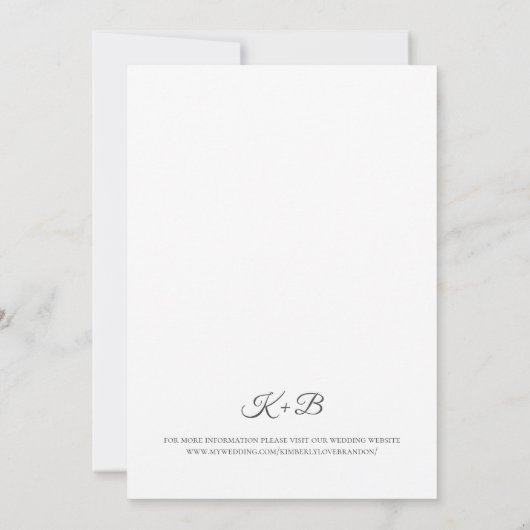モダンシンプル白フレーム結婚写真 招待状 (裏面)