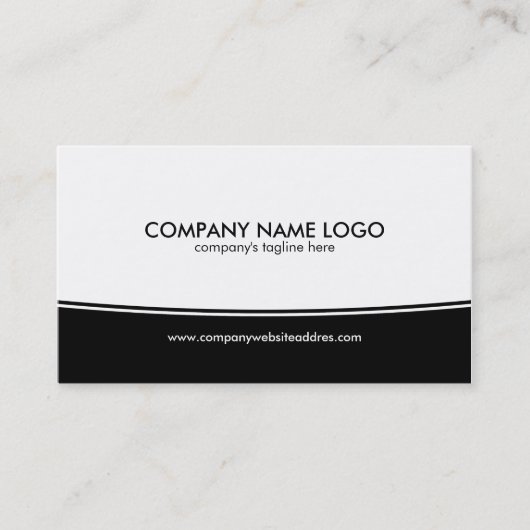 モダンシンプル白ブラック装飾ストライプ 名刺 (正面)