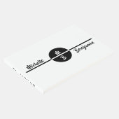 モダンシンプル白モノグラスタイリッシュム名結婚の ゲストブック (コーナー)